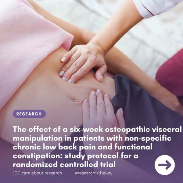 Research: The effect of a six-week osteopathic visceral manipulation in patients with non-specific chronic low back pain and functional constipation: study protocol for a randomized controlled trial